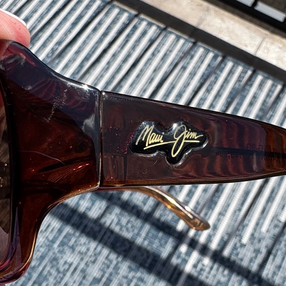 Maui Jim Palms Super Thin Glass Chocolate Polarized Wrap Sunglasses with Case - Picture 11 of 16